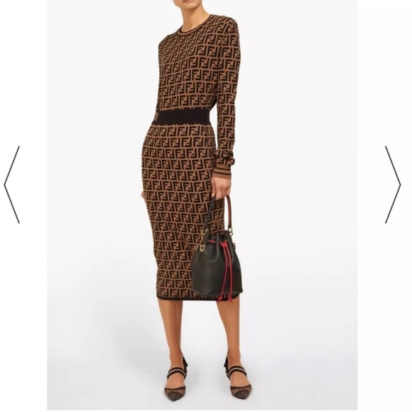 Fendi Monogram High Rise Midi FF Pencil Skirt IT 38, 2US - Picture 1 of 10